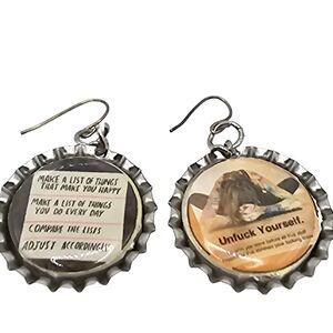 "Unfuck Yourself" Bottle Cap Earrings